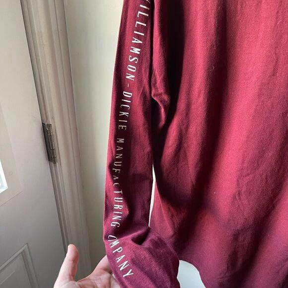dickie’s Burgundy long sleeve crew neck t-shirt XL - Picture 3 of 6